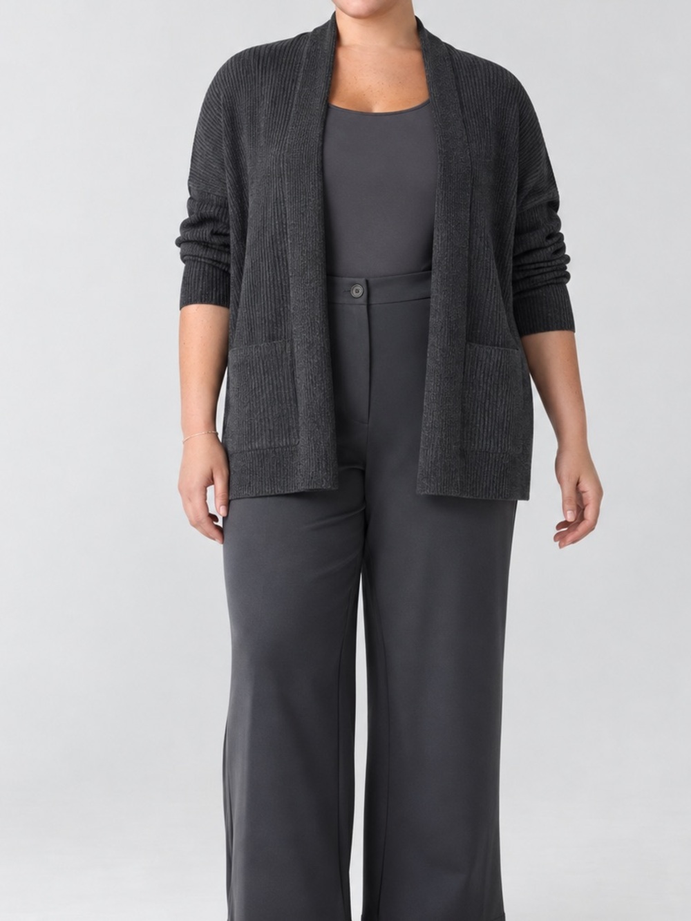Eileen Fisher Organic Linen Rib Long Cardigan Size 3X